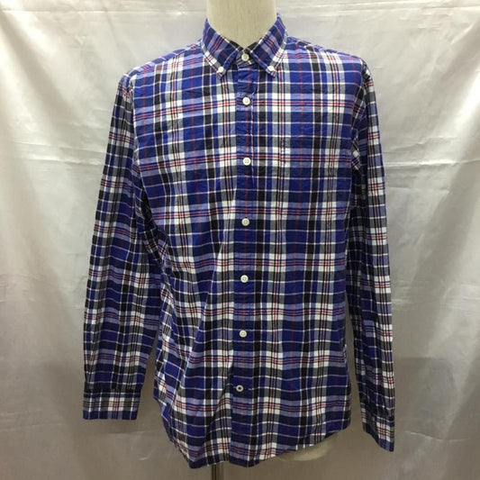 トミーヒルフィガー TOMMY HILFIGER シャツ、ブラウス 長袖 コットン ボタンダウン M チェック 青 / ブルー /  メンズ USED 古着 中古 10116098