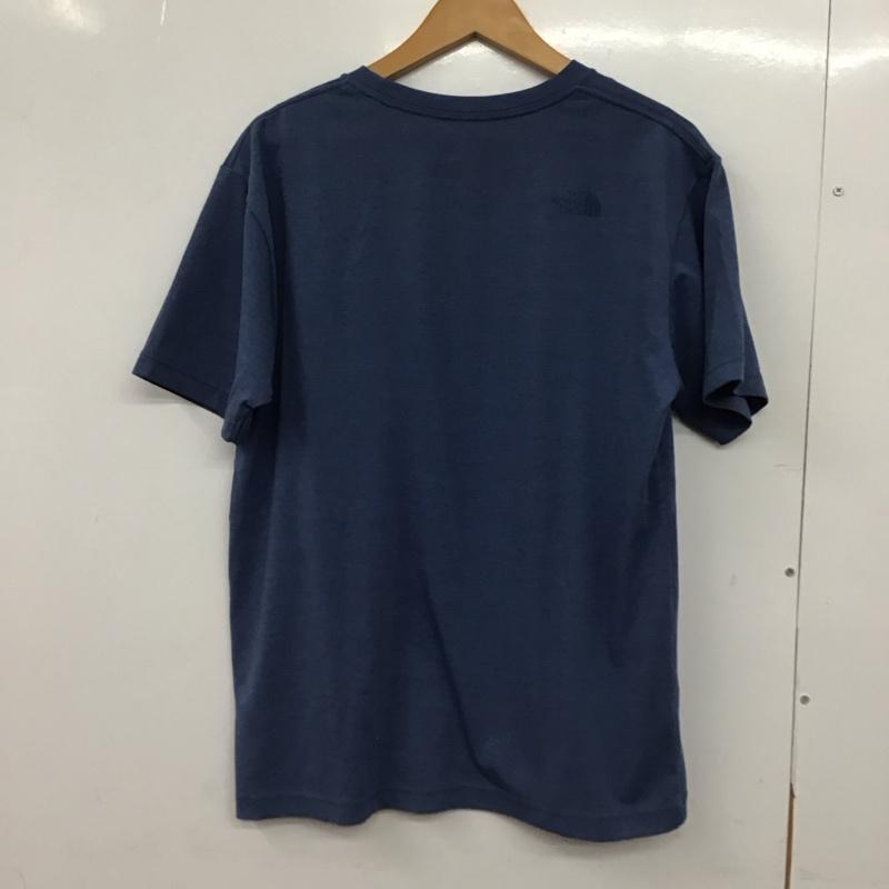 ザノースフェイス THE NORTH FACE Tシャツ 半袖 半袖カットソー プリントTシャツ クルーネックカットソー L ロゴ、文字 青 / ブルー /  メンズ USED 古着 中古 10150286