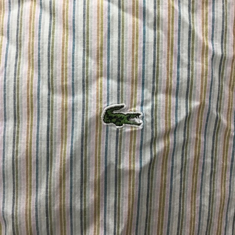 ラコステ LACOSTE シャツ、ブラウス 長袖 長袖シャツ カラーシャツ 長袖カットソー ストライプシャツ 4 ロゴ、文字 マルチカラー / マルチカラー /  メンズ USED 古着 中古 10120858