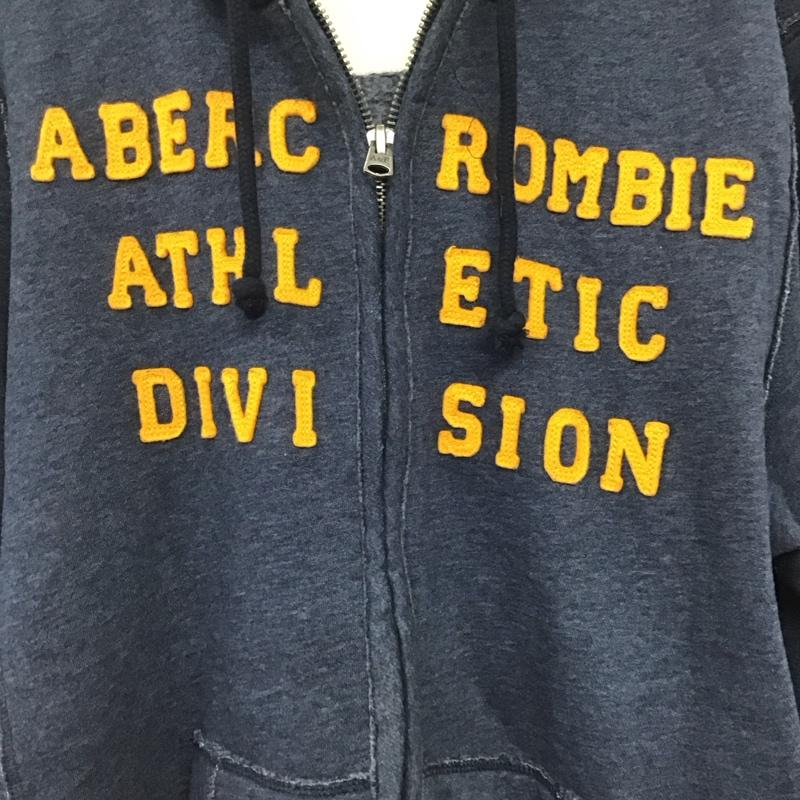 アバクロンビーアンドフィッチ ABERCROMBIE&FITCH パーカー 長袖 ジップアップパーカ XL ロゴ、文字 紺 / ネイビー /  メンズ USED 古着 中古 10145726