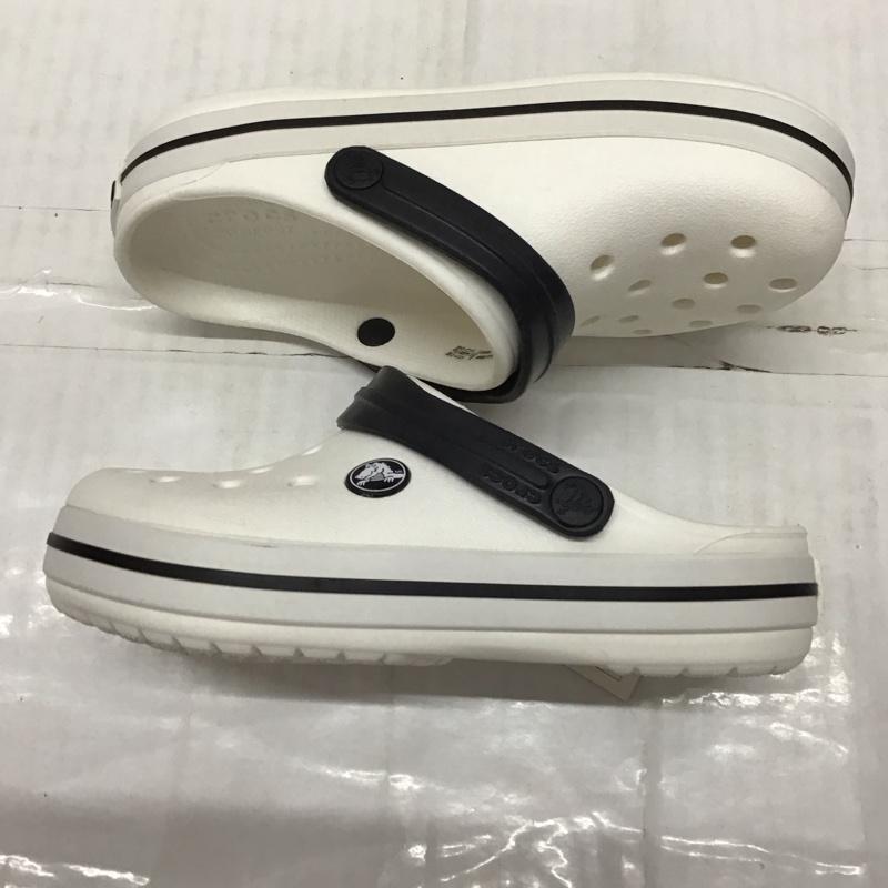 クロックス crocs シューズ シューズ 204537-100 Crocband Clog K 18.5cm キッズ サンダル 18.5cm 無地 白 / ホワイト / X 黒 / ブラック /  ボーイズ USED 古着 中古 10134163
