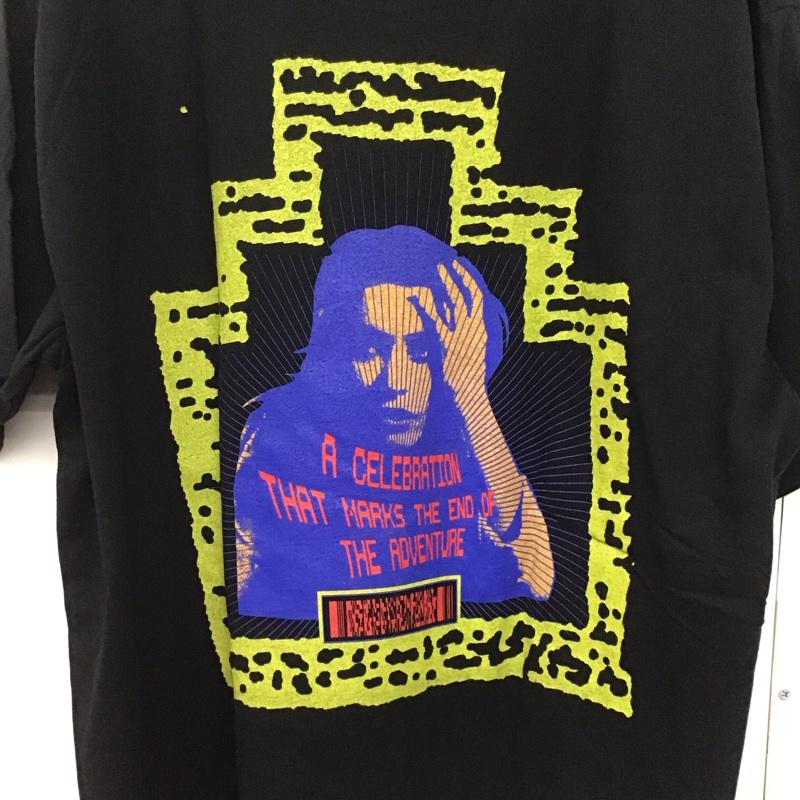 シーイー C E Tシャツ 半袖 半袖カットソー プリントTシャツ クルーネックカットソー XXL ロゴ、文字 黒 / ブラック /  メンズ USED 古着 中古 10141409