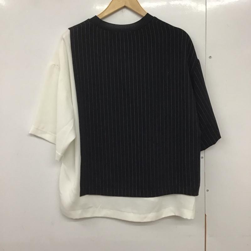 クルニ CULLNI Tシャツ 半袖 22-SS-034B コンビネーションストライププルオーバ S  白 / ホワイト / X 黒 / ブラック /  メンズ USED 古着 中古 10141118