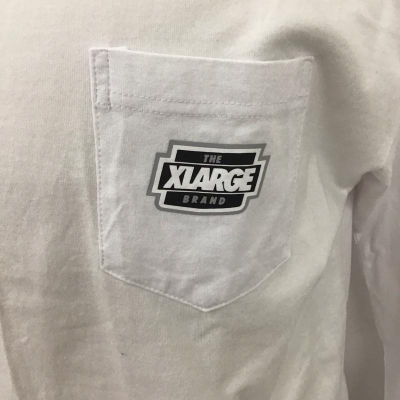 エクストララージ XLARGE カットソー 長袖 長袖カットソー プリントカットソー クルーネック L ロゴ、文字 白 / ホワイト /  メンズ USED 古着 中古 10126192