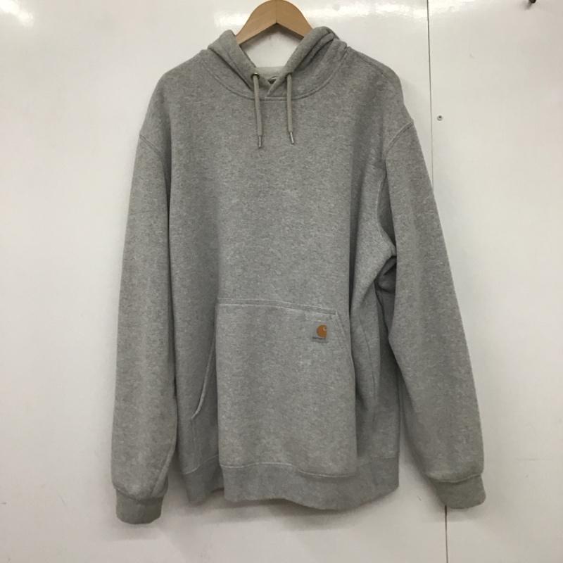 カーハート Carhartt パーカー 長袖 長袖パーカー プルオーバーパーカー スウェット L ロゴ、文字 灰 / グレー /  メンズ USED 古着 中古 10140507