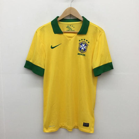 ナイキ NIKE カットソー 半袖 NIKE ブラジル代表2013レプリカユニフォーム　518730-703 S ロゴ、文字 黄 / イエロー / X 緑 / グリーン /  メンズ USED 古着 中古 10128208