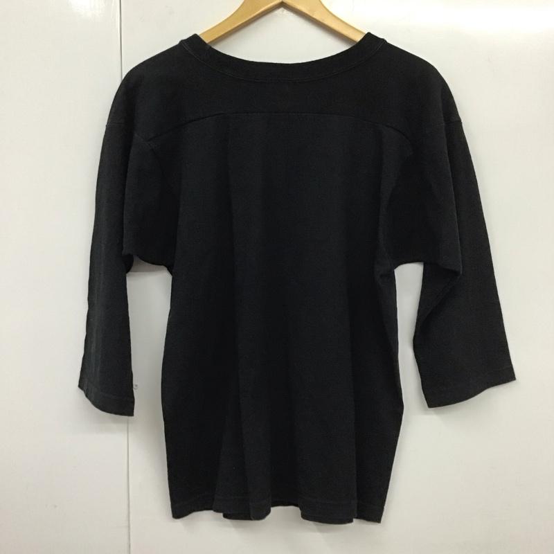 チャンピオン Champion カットソー 七分袖 長袖カットソー 無地カットソー クルーネック M 無地 黒 / ブラック /  メンズ USED 古着 中古 10131307