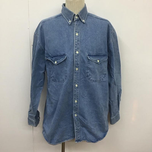 ギャップ GAP シャツ、ブラウス 長袖 OLD GAP デニムシャツ ボタンダウン 90年代 M 無地 青 / ブルー /  メンズ USED 古着 中古 10107644