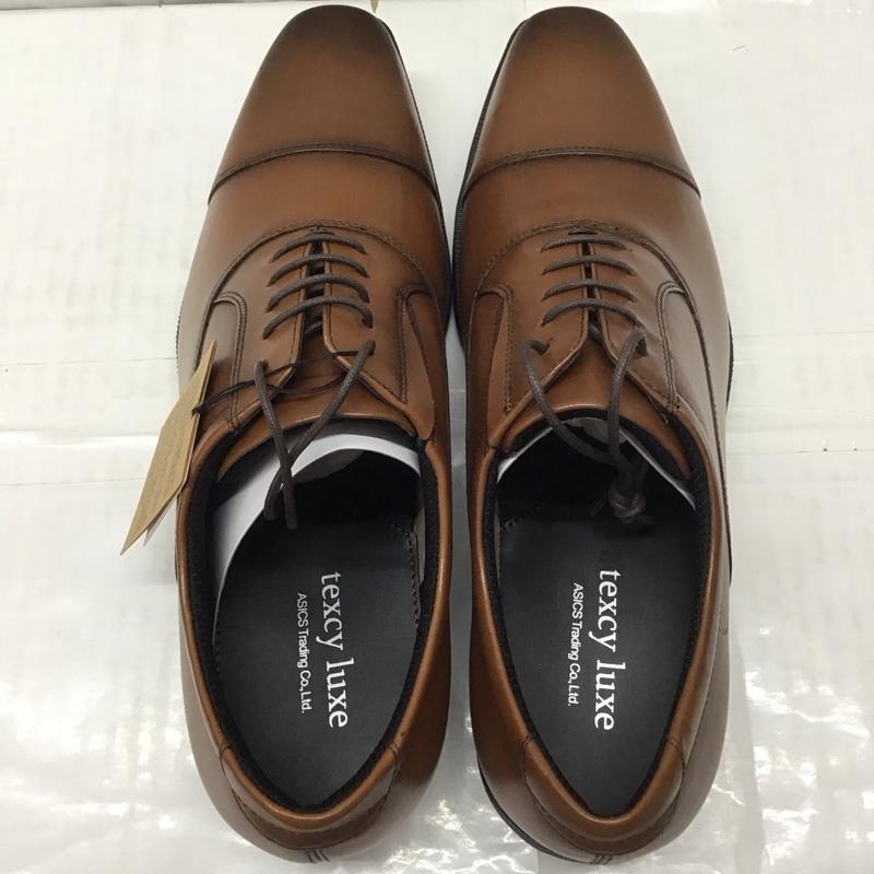 アシックス ASICS 革靴 革靴 TU-7010 texcy luxe ストレートチップ 箱有 25.5cm 25.5cm 無地 茶 / ブラウン /  メンズ USED 古着 中古 10111706
