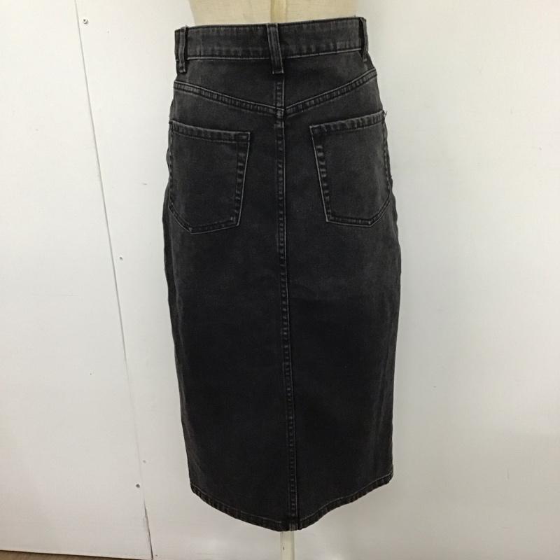 ザラ ZARA スカート ひざ丈スカート 9374 891 800 デニム ひざ下丈 スリット XS 無地 黒 / ブラック /  レディース USED 古着 中古 10124995