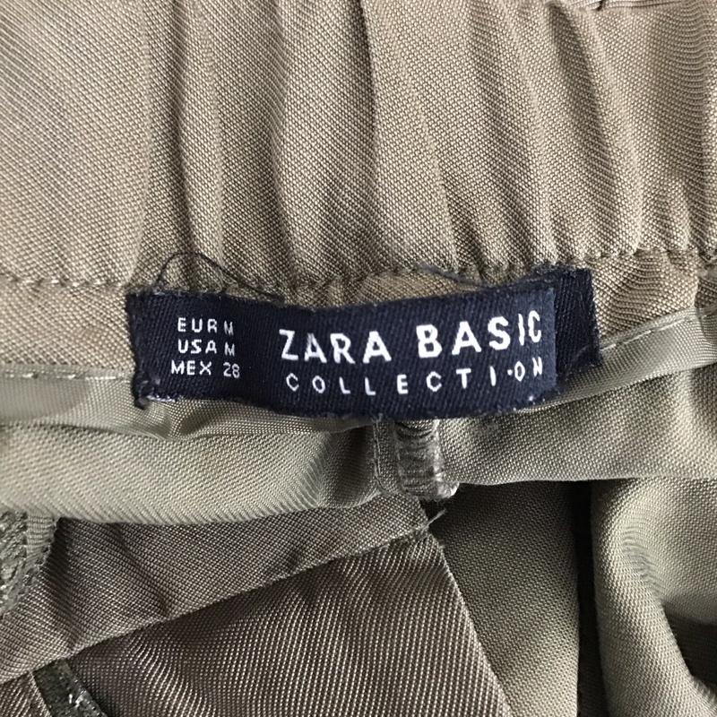 ザラベーシック ZARA BASIC パンツ スラックス 7901 222 505 タックパンツ M 無地 カーキ / カーキ /  レディース USED 古着 中古 10109733