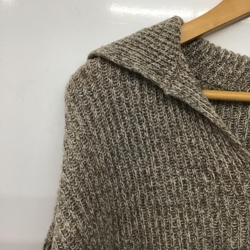 ランドワーズ LANDWARDS ニット、セーター 長袖 Audrey and John Wad セーラーカラー ナイロンウール FREE 無地 茶 / ブラウン /  レディース USED 古着 中古 10146404