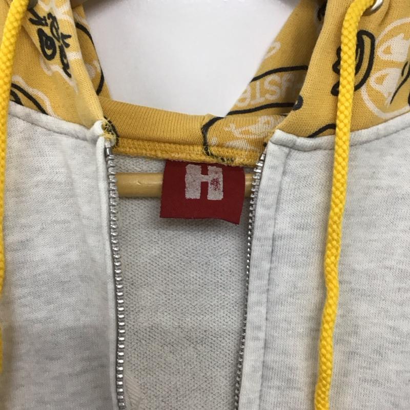 ヒステリックグラマー HYSTERIC GLAMOUR パーカー 長袖 フーディ ジップパーカー FREE ロゴ、文字 X プリント 黄 / イエロー /  レディース USED 古着 中古 10138096