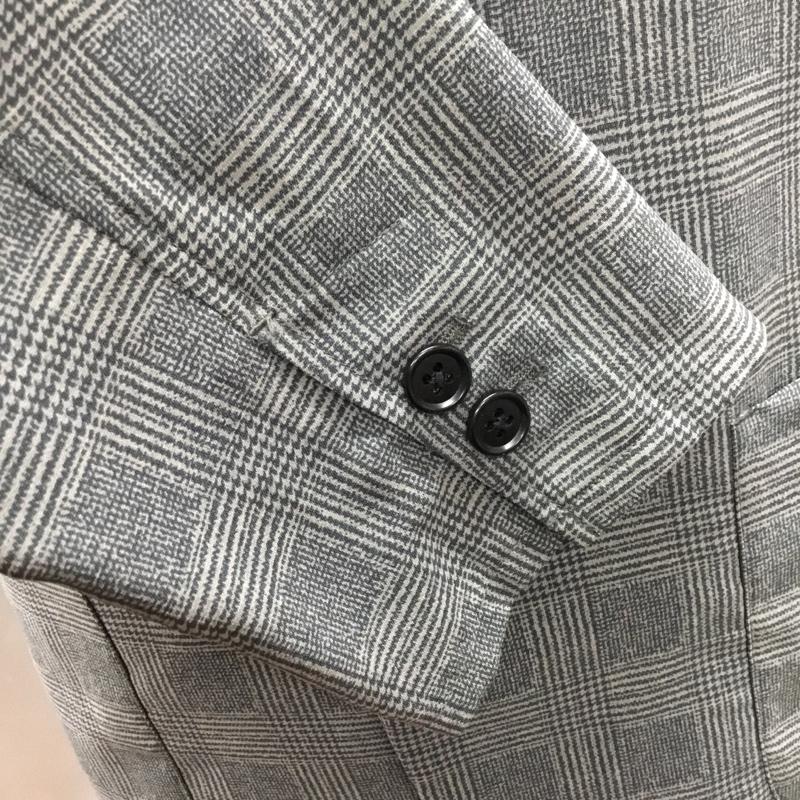 グリーンレーベルリラクシング green label relaxing ジャケット、上着 ジャケット、ブレザー 3222-199-2478 チェックジャケット サマージャケット S チェック 灰 / グレー /  メンズ USED 古着 中古 10120126
