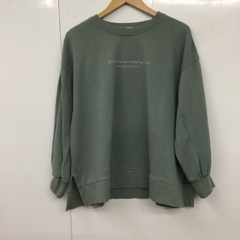 アースミュージックアンドエコロジー earth music&ecology トレーナー 長袖 FREE ロゴ、文字 水色 / ライトブルー /  レディース USED 古着 中古 10131800