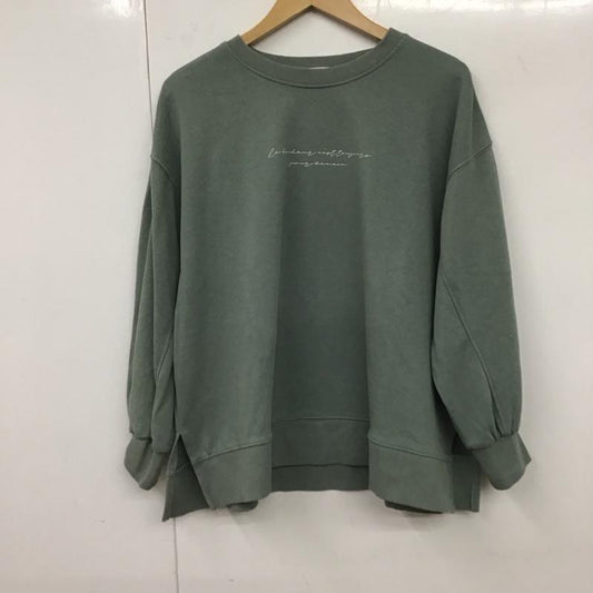 アースミュージックアンドエコロジー earth music&ecology トレーナー 長袖 FREE ロゴ、文字 水色 / ライトブルー /  レディース USED 古着 中古 10131800