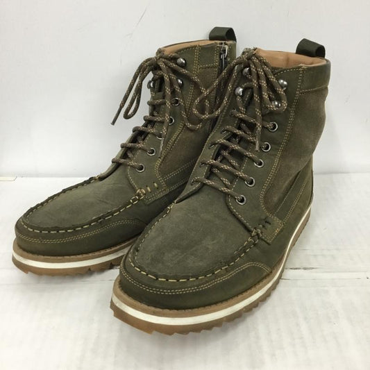 クラークス Clarks ブーツ ショートブーツ 61384438 レースアップブーツ ファスナー UK8 US：9 ロゴ、文字 カーキ / カーキ /  メンズ USED 古着 中古 10124189