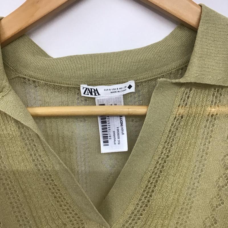 ザラ ZARA カットソー 半袖 S 無地 カーキ / カーキ /  レディース USED 古着 中古 10140346