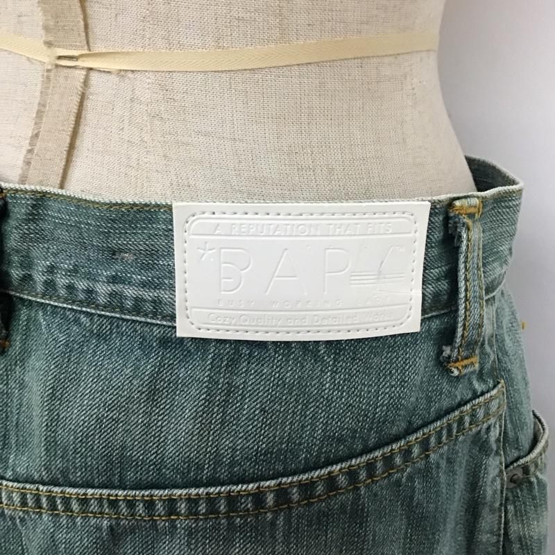 ベイピー BAPY スカート ミニスカート デニムスカート ミニスカート カジュアルスカート プリント インディゴ / インディゴ /  レディース USED 古着 中古 10115187