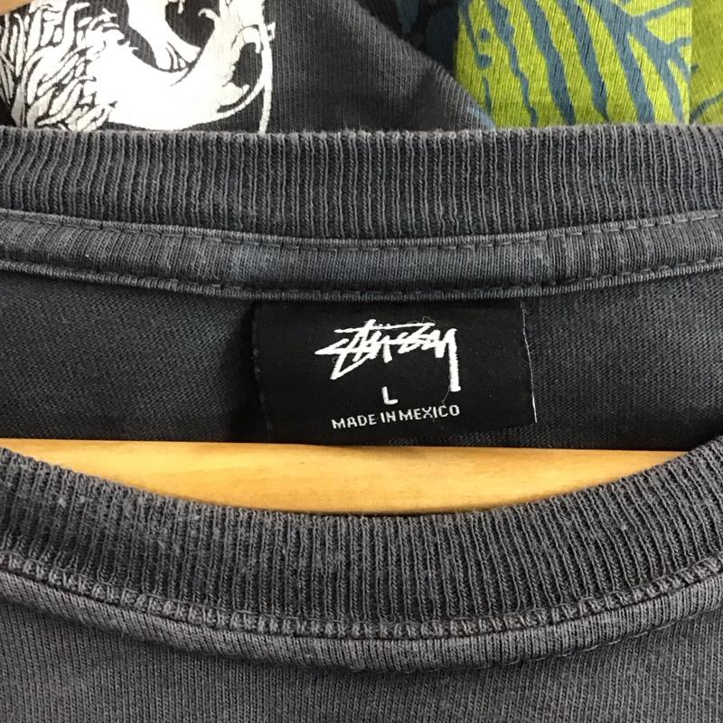 ステューシー STUSSY Tシャツ 半袖 L ロゴ、文字 X プリント チャコールグレー / チャコールグレー /  メンズ USED 古着 中古 10133105