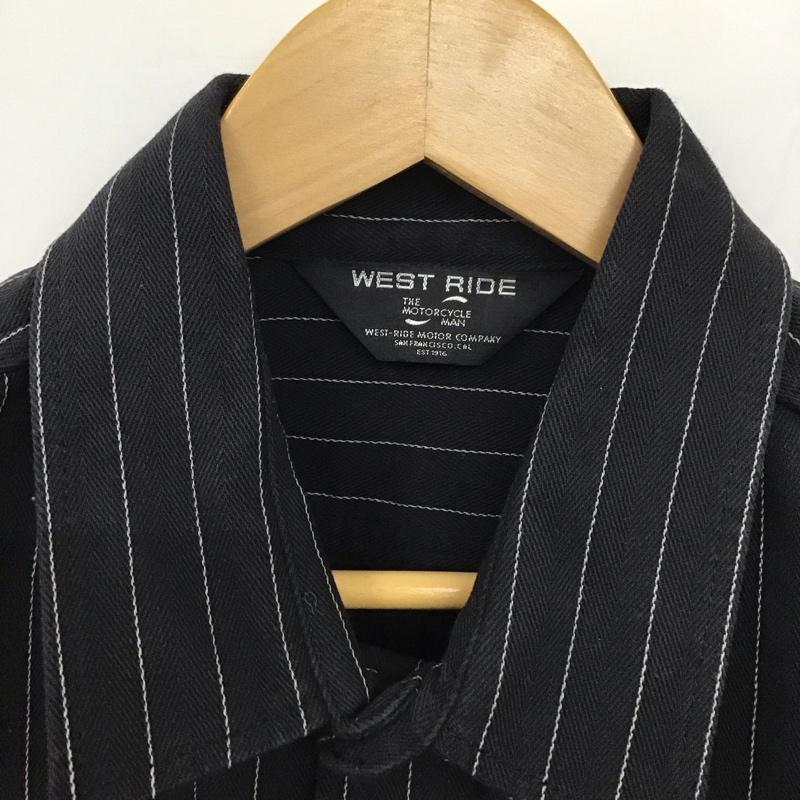 ウエストライド WESTRIDE シャツ、ブラウス 長袖 長袖シャツ ストライプシャツ カラーシャツ 厚手 ストライプ 紺 / ネイビー /  メンズ USED 古着 中古 10130494