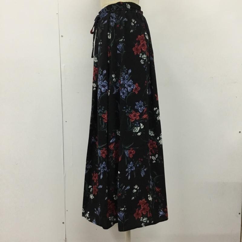 ジーナシス JEANASIS ボトムス ボトムス JS050160MT ワイドパンツ スカンツ FREE 花柄 黒 / ブラック /  レディース USED 古着 中古 10107030