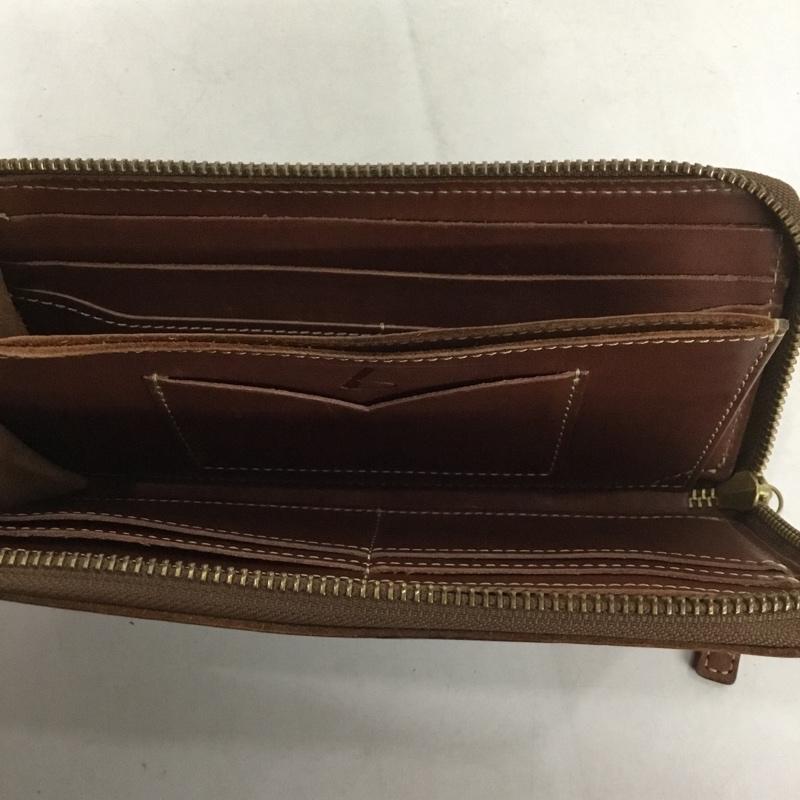 ツチヤカバン 土屋鞄 財布 長財布 ロングウォレット L字ファスナー 無地 茶 / ブラウン /  メンズ USED 古着 中古 10143051