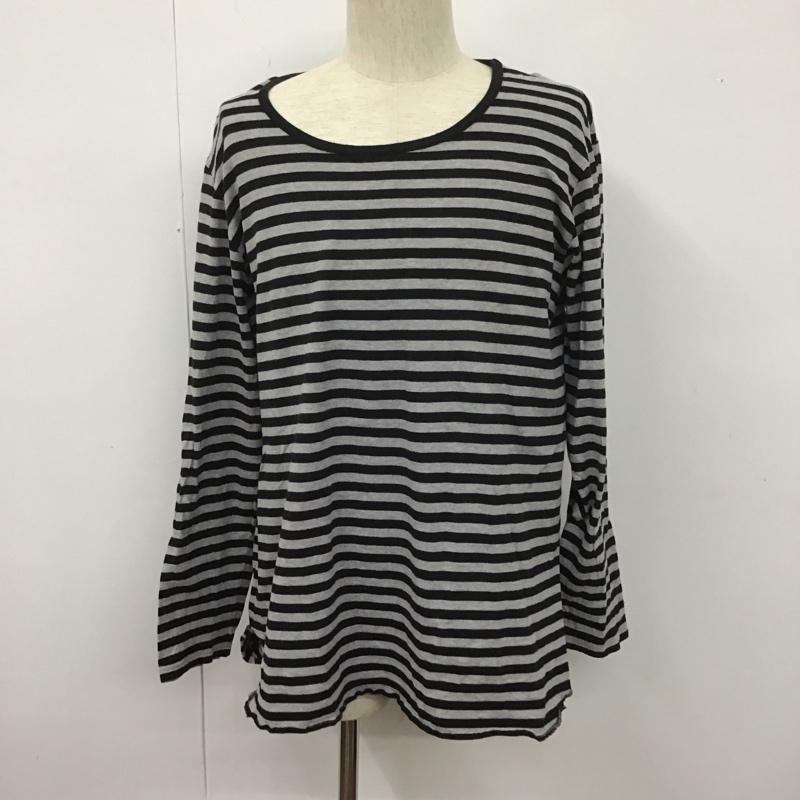 グラム glamb カットソー 長袖 長袖ボーダーカットソー クルーネックカットソー 長袖Tシャツ 4 ボーダー柄 黒 / ブラック / X 灰 / グレー /  メンズ USED 古着 中古 10107493