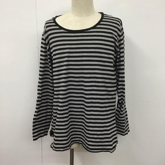 グラム glamb カットソー 長袖 長袖ボーダーカットソー クルーネックカットソー 長袖Tシャツ 4 ボーダー柄 黒 / ブラック / X 灰 / グレー /  メンズ USED 古着 中古 10107493