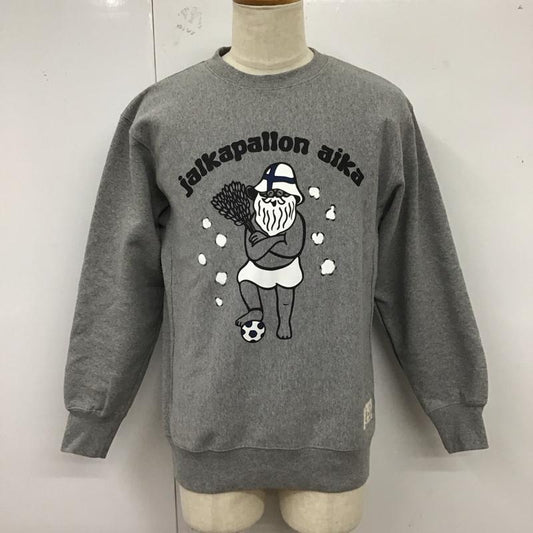 古着 USED トレーナー 長袖 スウェット 裏起毛 MORI ARTWORKS コラボ SAUNA goleador L プリント 灰 / グレー /  メンズ USED 古着 中古 10123270