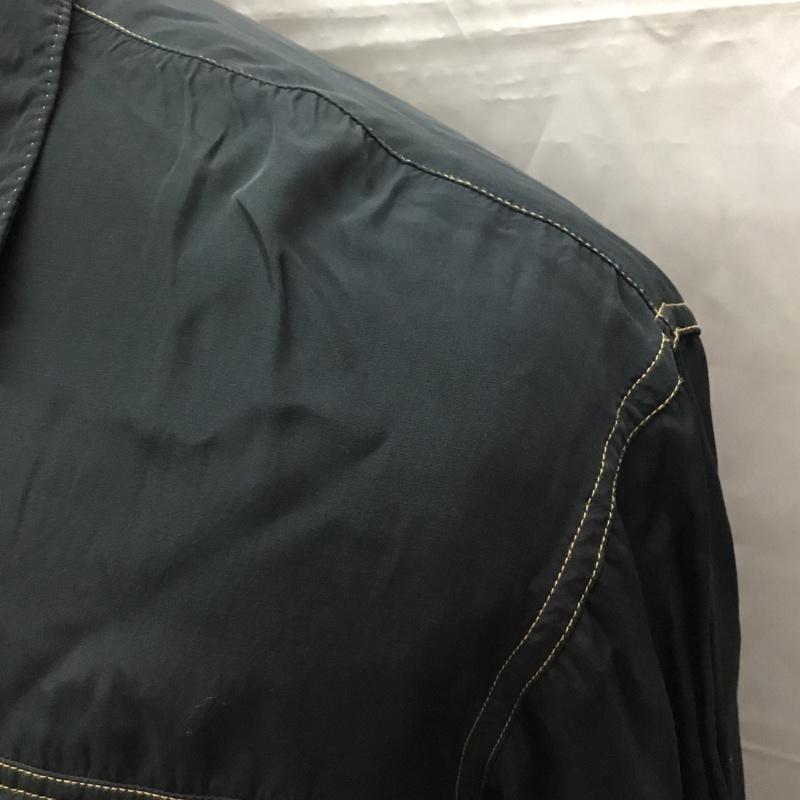 古着 USED シャツ、ブラウス 長袖 長袖シャツカラーシャツ カジュアルシャツ ポケットシャツ M 無地 黒 / ブラック /  メンズ USED 古着 中古 10106590