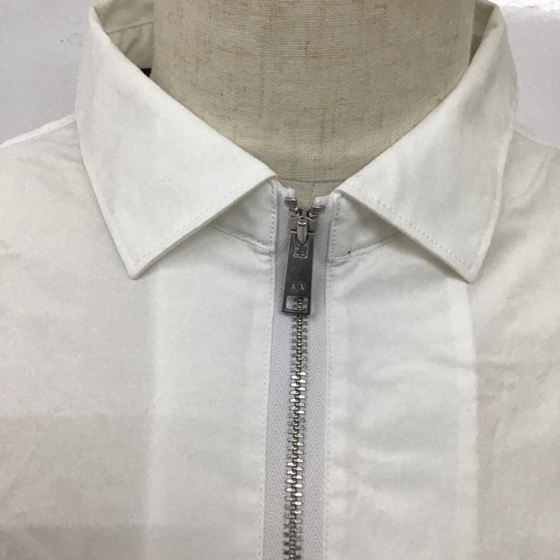 アルマーニエクスチェンジ ARMANI EXCHANGE シャツ、ブラウス 長袖 ジップアップシャツ 長袖シャツ カジュアルシャツ XL 無地 白 / ホワイト /  メンズ USED 古着 中古 10118077