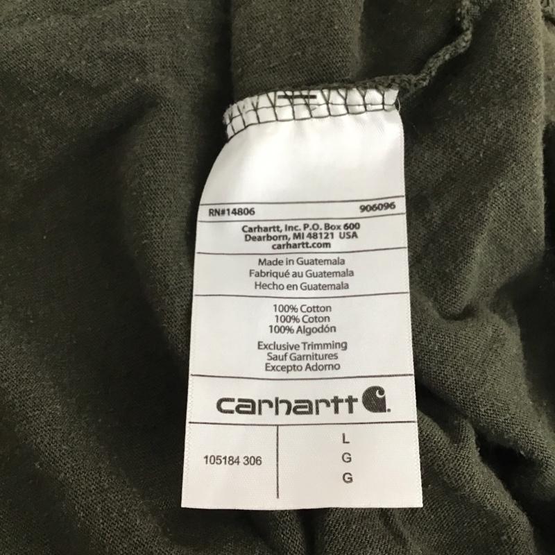 カーハート Carhartt Tシャツ 半袖 半袖カットソー プリントTシャツ クルーネックカットソー L ロゴ、文字 カーキ / カーキ /  メンズ USED 古着 中古 10133230