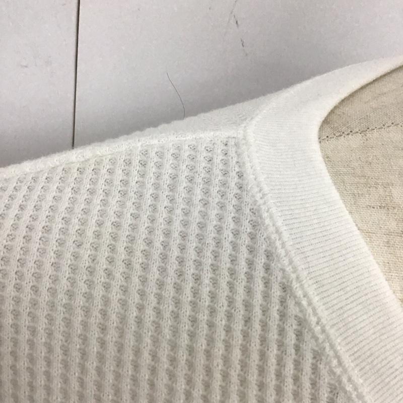 リー Lee カットソー 長袖 X11-01910 キーネック ワッフル サーマル L ロゴ、文字 白 / ホワイト /  メンズ USED 古着 中古 10122954