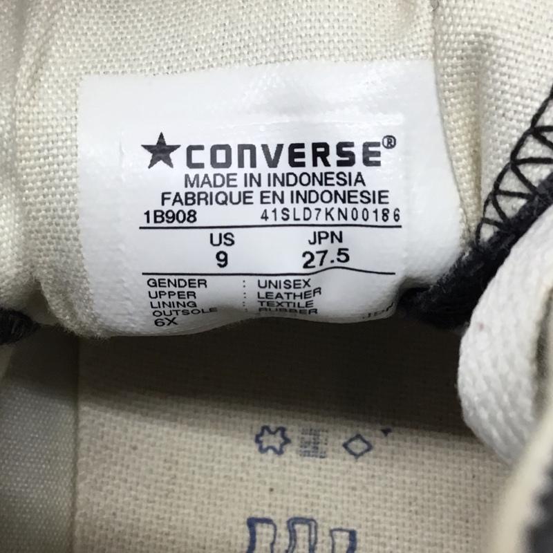 コンバース CONVERSE スニーカー スニーカー 1B908 LEA ALL STAR HI レザー 27.5cm 27.5cm ロゴ、文字 黒 / ブラック / X 白 / ホワイト /  メンズ USED 古着 中古 10109386