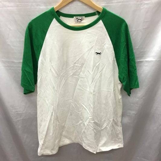 フリークスストア FREAK S STORE Tシャツ 半袖 222-32192 TOWNCRAFT ラグランT 五分袖 オーバーサイズ FREE ワンポイント 緑 / グリーン / X 白 / ホワイト /  レディース USED 古着 中古 10117773