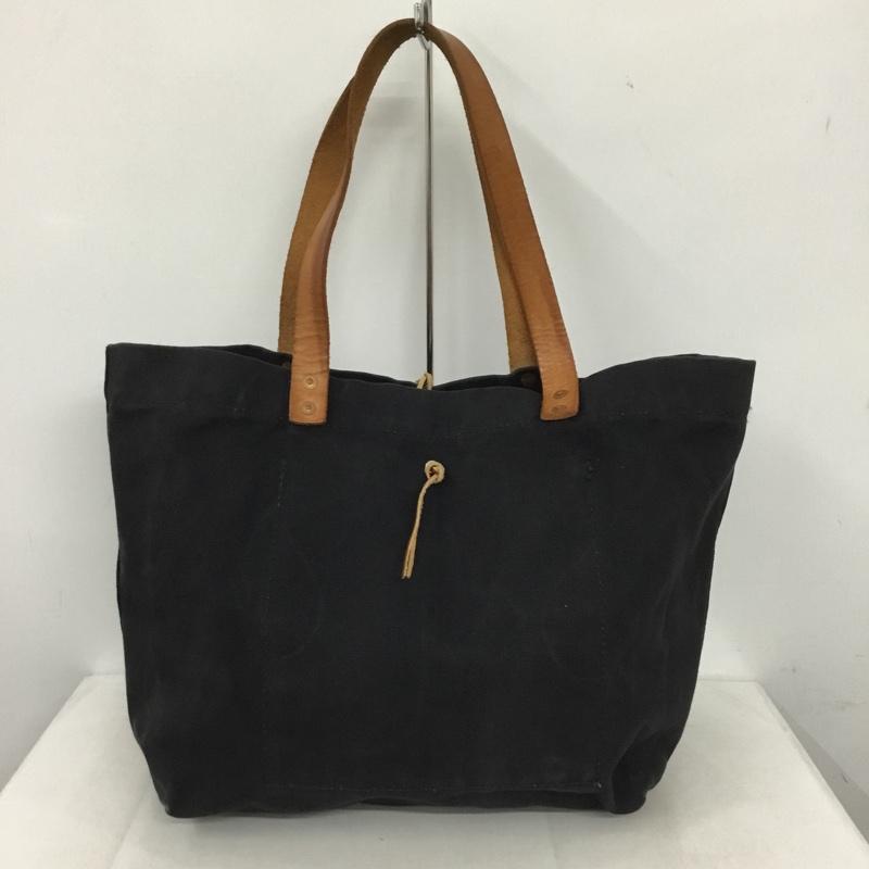 メイプル melple トートバッグ トートバッグ コンチョ釦 キャンバス レザーハンドル 無地 黒 / ブラック /  メンズ USED 古着 中古 10140206