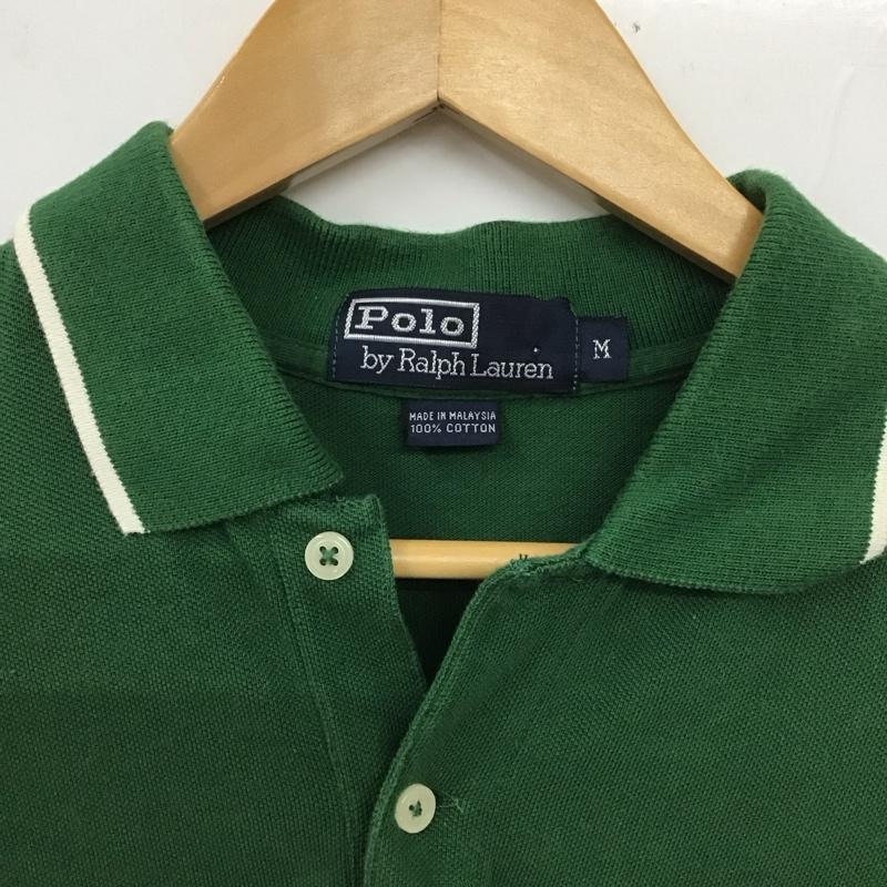 ポロラルフローレン POLO RALPH LAUREN ポロシャツ 半袖 半袖ポロシャツ 半袖カットソー カラーシャツ M ロゴ、文字 緑 / グリーン /  メンズ USED 古着 中古 10129272