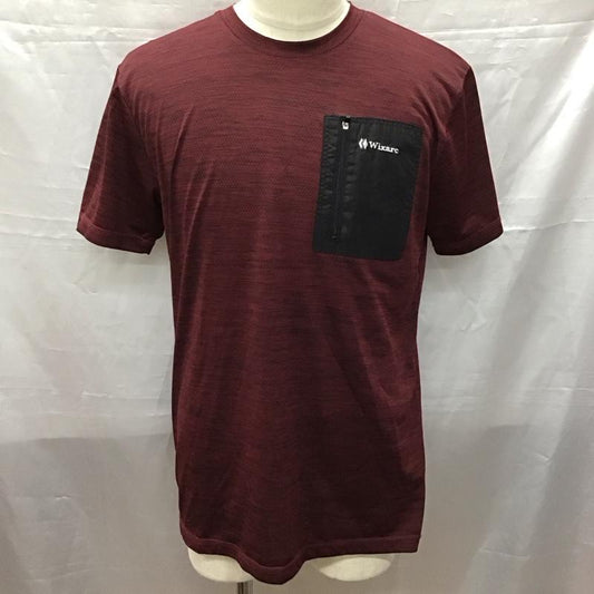 古着 USED Tシャツ 半袖 WIXARC クルーネック スポーツウェア LL ロゴ、文字 えんじ / ワインレッド / X 黒 / ブラック /  メンズ USED 古着 中古 10115545