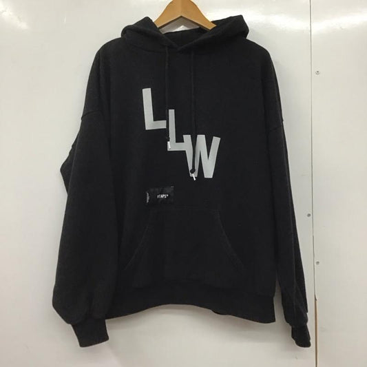 ダブルタップス W)TAPS パーカー 長袖 3 プリント X ロゴ、文字 黒 / ブラック /  メンズ USED 古着 中古 10145645