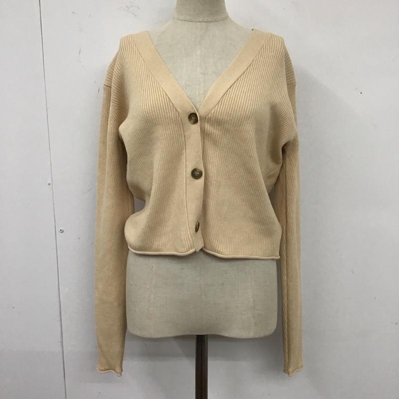 ローリーズファーム LOWRYS FARM カーディガン 長袖 LF622161TS Vネック タグ付き FREE 無地 ベージュ / ベージュ /  レディース USED 古着 中古 10122075