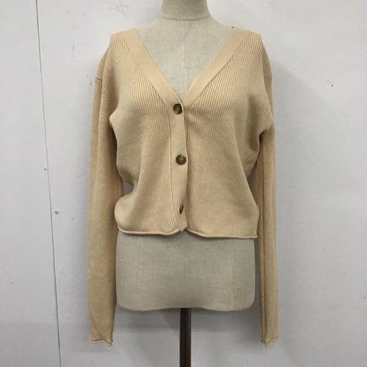 ローリーズファーム LOWRYS FARM カーディガン 長袖 LF622161TS Vネック タグ付き FREE 無地 ベージュ / ベージュ /  レディース USED 古着 中古 10122075
