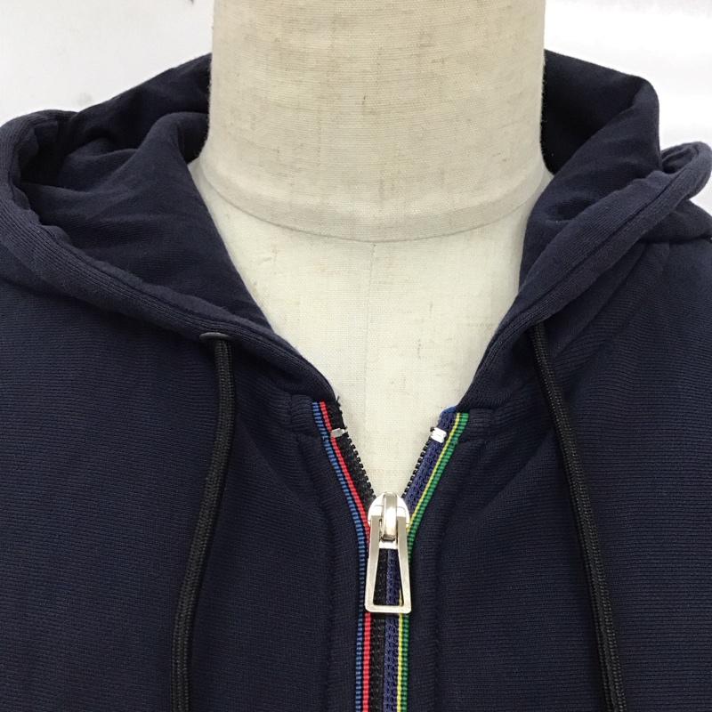 ポールスミス Paul Smith パーカー 長袖 長袖パーカー フード付きパーカー プリントスウェット トレーナー L 無地 紺 / ネイビー /  メンズ USED 古着 中古 10121459