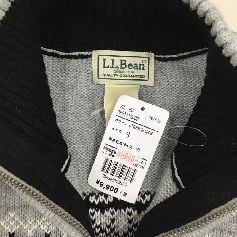 エルエルビーン L.L.Bean ニット、セーター 長袖 長袖ニットカットソー ニット セーター ジップアップネックニット S プリント 灰 / グレー /  メンズ USED 古着 中古 10111457