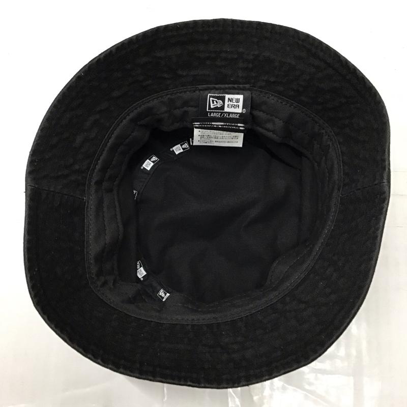 ニューエラ NEW ERA 帽子 ハット バケットハット バケハ ロゴ、文字 黒 / ブラック /  メンズ USED 古着 中古 10115676