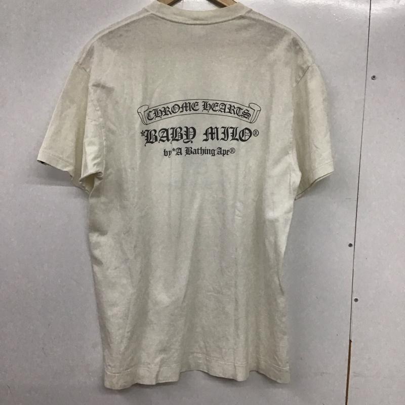 アベイシングエイプ A BATHING APE Tシャツ 半袖 Chrome Hearts クロムハーツ コラボ マイロ ロゴ L プリント 白 / ホワイト /  メンズ USED 古着 中古 10133565