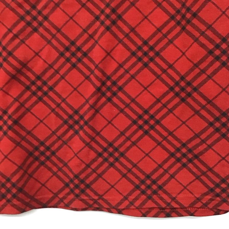 バーバリーロンドン Burberry London Tシャツ 七分袖 FA019-077 ボートネック 2 チェック 赤 / レッド /  レディース USED 古着 中古 10141960
