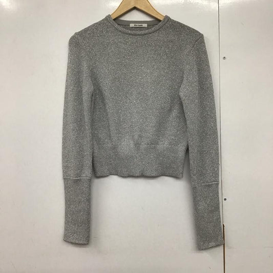 ウィムガゼット Whim Gazette カットソー 長袖 wgz1032105a0008 ラメニットプルオーバー FREE 無地 銀 / シルバー /  レディース USED 古着 中古 10143044