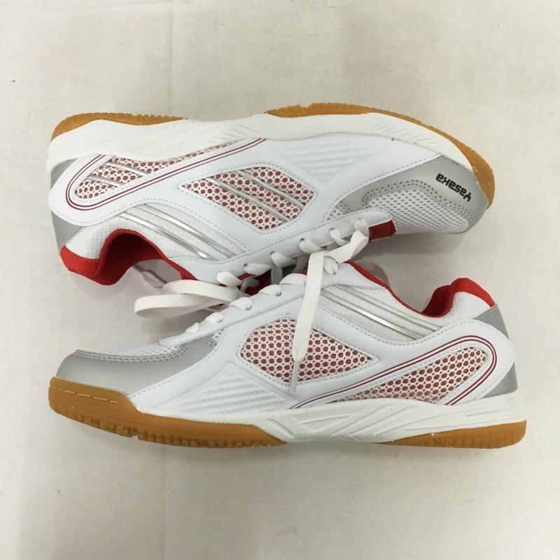 ヤサカ YASAKA スニーカー スニーカー E-200 ジェット インパクト 卓球シューズ 25cm 箱有 25.0cm ロゴ、文字 白 / ホワイト / X 赤 / レッド /  レディース USED 古着 中古 10147913