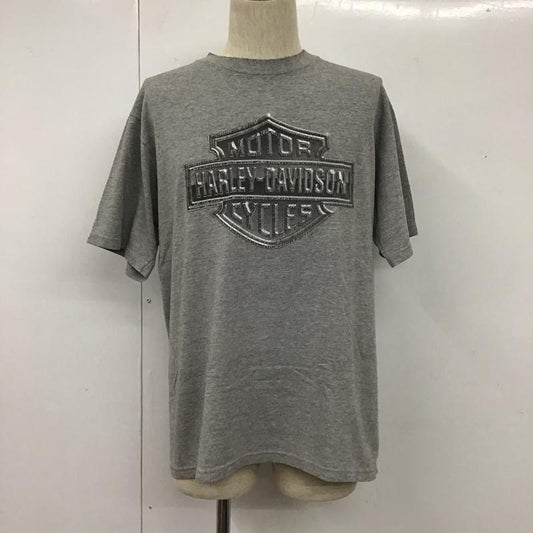 ハーレーダビッドソン Harley-Davidson Tシャツ 半袖 半袖カットソー プリントTシャツ クルーネックカットソー 古着 L ロゴ、文字 灰 / グレー /  メンズ USED 古着 中古 10110726